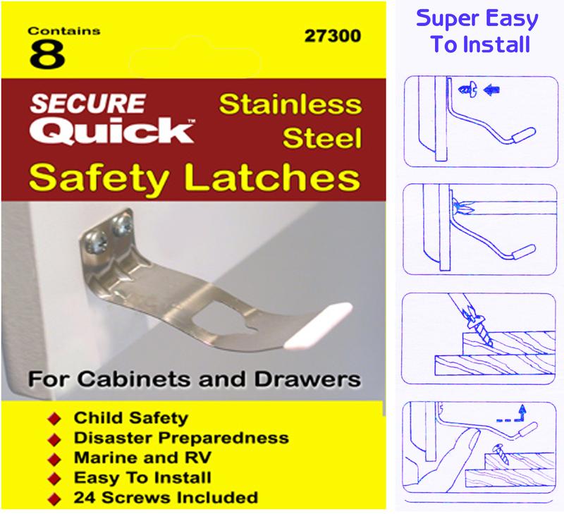 Safety Cabinet Latches Stainless Steel Earthquake Latches